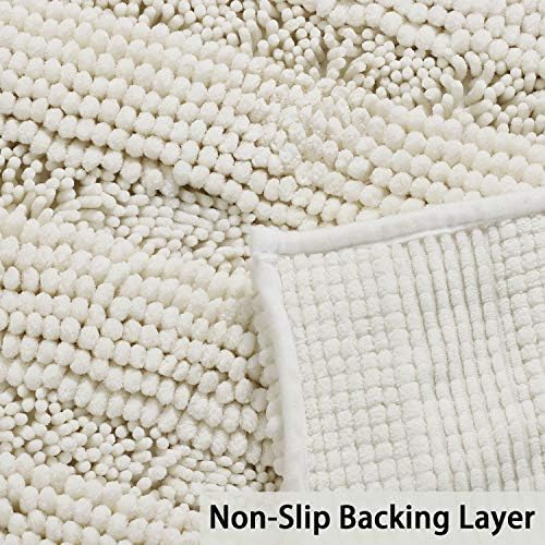 Turquoize Bathroom Rug Set, 2 Piece Soft Absorbent Chenille Bath Rug Set