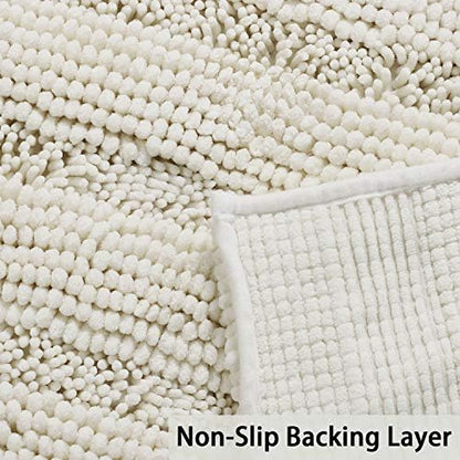 Turquoize Bathroom Rug Set, 2 Piece Soft Absorbent Chenille Bath Rug Set
