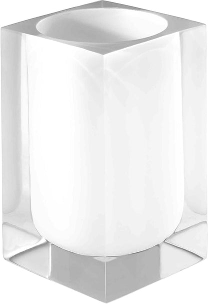 Izod - Tumbler, Resin Multipurpose Countertop Accessories, Dorm Room Essentials, Modern Home Decor (Marina Collection, White)