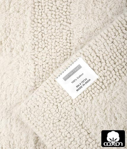 COTTON CRAFT Bath Rugs - 2 Pack Large 20x30 Soft Plush Bath Mats - Ivory