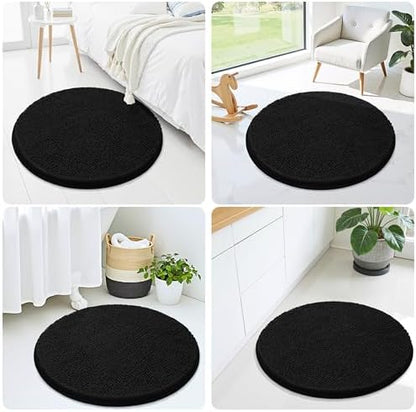 Smiry Round Bathroom Rugs 30X30, Chenille Extra Soft Absorbent Bath Mat