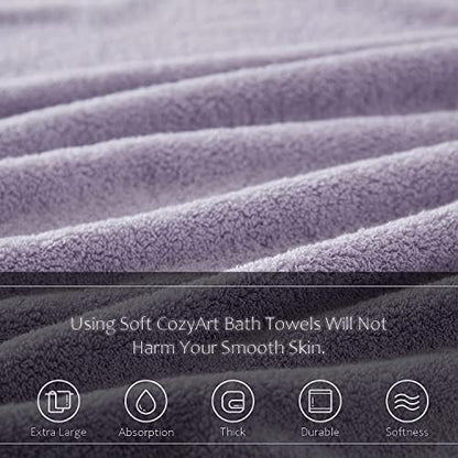 COZYART Luxury Bath Towels 2 PCS, Lavender 100% Turkish Cotton 650 GSM