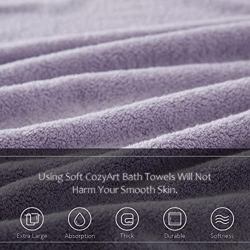 COZYART Luxury Hand Towels 4 PCS, Lavender 100% Turkish Cotton 650 GSM