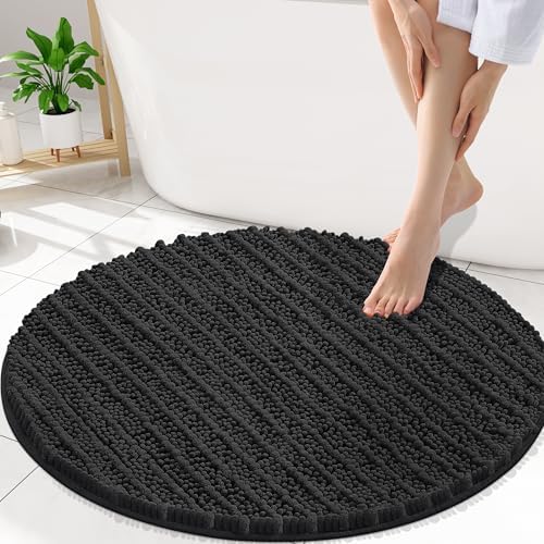 Smiry Bathroom Rugs Round 30X30, Extra Soft Rubber Backing Bath Mats