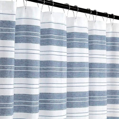 Serafina Home Nautical Striped Blue and White Fabric Shower Curtain: