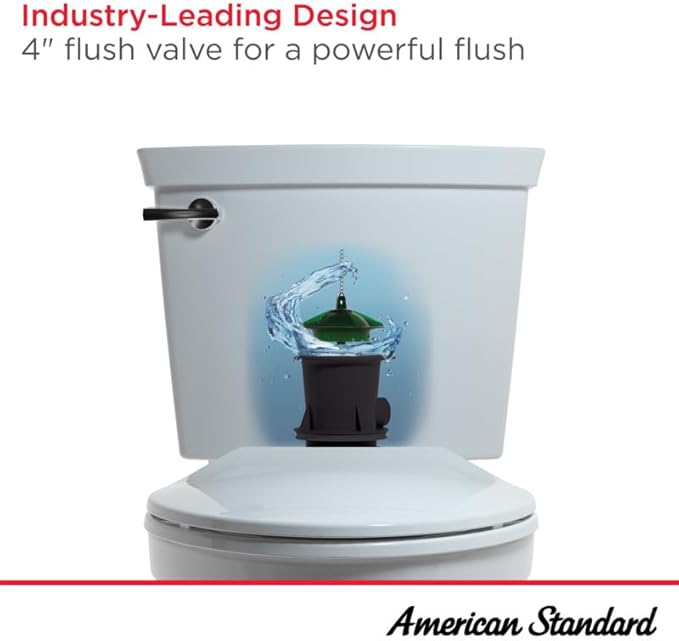 American Standard 2004314.020 Champion 4 One-Piece Toilet with Toilet Seat, Elongated Front, Standard Height, White, 1.6 gpf