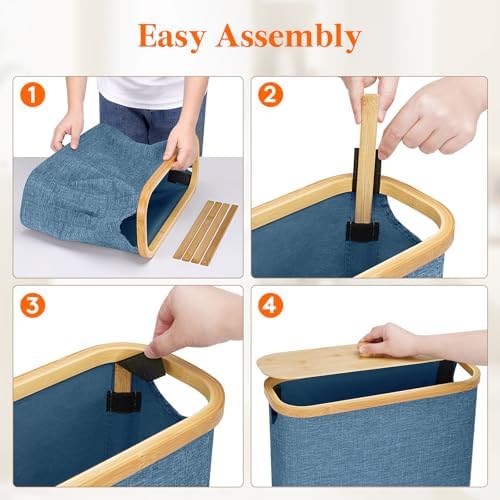 Lifewit Toilet Paper Storage Holder, Large Stand Basket, 23L, Dark Blue