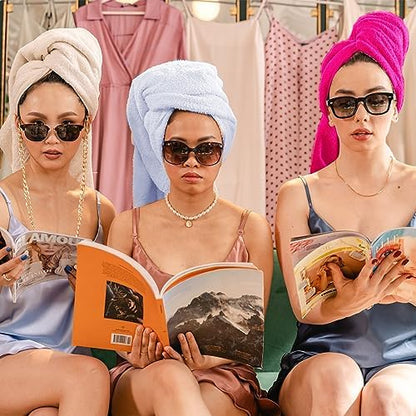 COZYART Luxury Bath Towel Set 6 Pcs, Hot Pink 100% Turkish Cotton 650 GSM