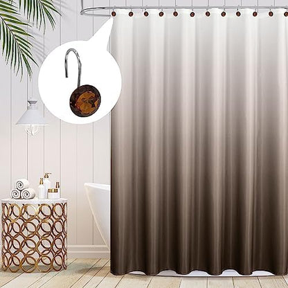 Brown Diamond Crystal Bling Shower Curtain Hooks Rings for Bathroom,12PCS