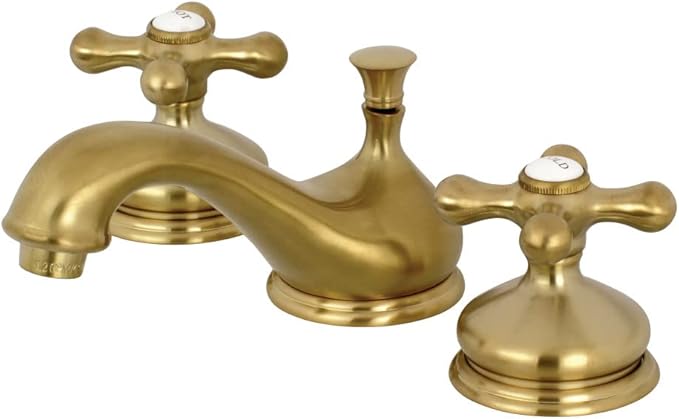 Kingston Brass KS1167AX 8 in. Widespread Bathroom Faucet, Brushed Brass