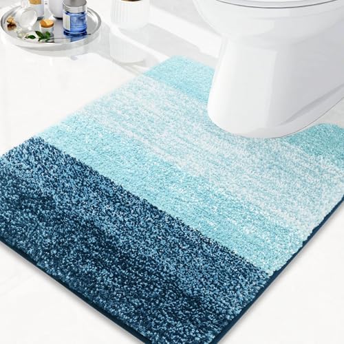 Arotive Microfiber Bathroom Rugs, Soft Absorbent Contour Toilet Rugs, 24x20