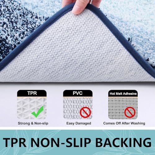 Arotive Microfiber Bathroom Rugs, Shaggy Soft Absorbent Bath Rug, 54x24