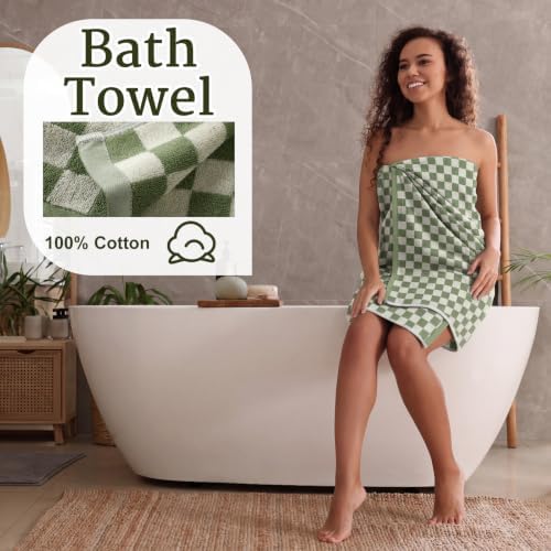 Hahafelt Decorative Bathroom Towel Set,Colorful,Checkered