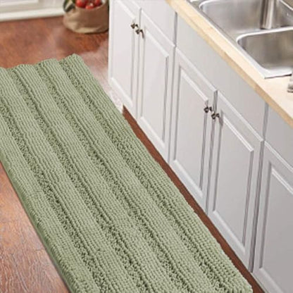Turquoize Bathroom Runner Rug 20"x59", Soft Absorbent Chenille Bath Rug
