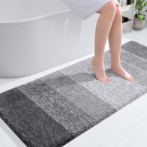 OLANLY Bathroom Runner Rug 54x24, Extra Soft Absorbent Microfiber Bath Rugs