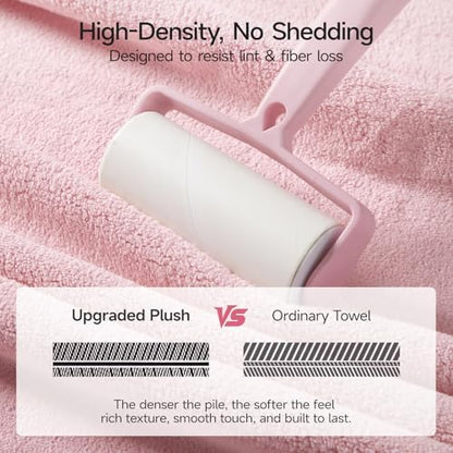 REDKISS Pack of 6 Pink Towel Set - 2 Extra Large Bath, 2 Hand, 2 Washcloths, Ultra Soft & Highly Absorbent, Quicker to Dry, Towels for Bathroom, Spa, Hotel, Gym