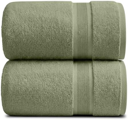 Luxury Bamboo Rayon Oversized Bath Towel Set | 2-Pack | Ultra Soft | Green