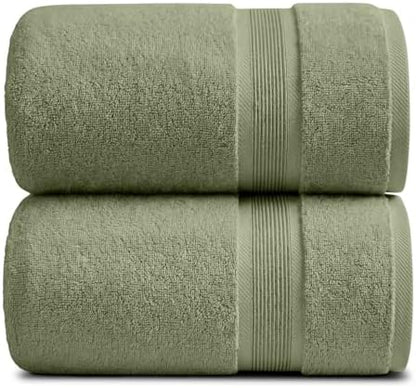 Luxury Bamboo Rayon Oversized Bath Towel Set | 2-Pack | Ultra Soft | Green