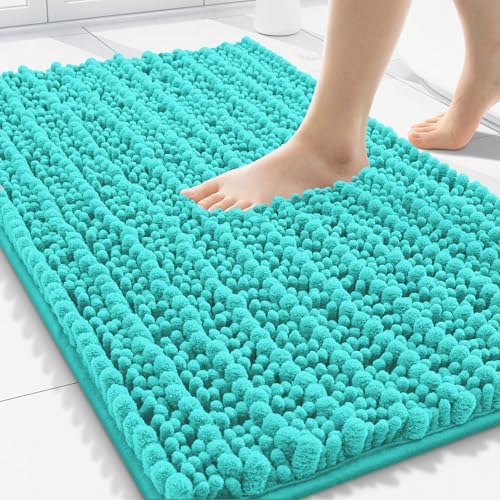 Smiry Bathroom Rugs 30X20, Extra Soft Rubber Backing Chenille Bath Mats