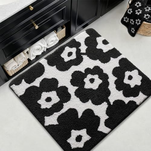 LUMI Square Bathroom Rug 32x32, Soft Absorbent Bath Mat, Non Slip