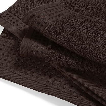 GLAMBURG 100% Cotton Oversized 2 Pack Bath Sheets 35x70, Ultra Soft Highly Absorbant Compact Quickdry & Lightweight Large Bath Sheet Set, Ideal for Gym Travel Camp Pool - Chocolate Brown