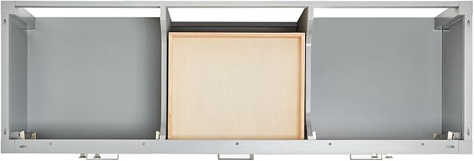 DKB Beckford 66" Grey Double Bathroom Vanity, 1.5" Edge Carrara White Quartz Countertop, Dual Rectangular Undermount Sinks, 4 Soft-Closing Doors, 6 Dovetail Drawers