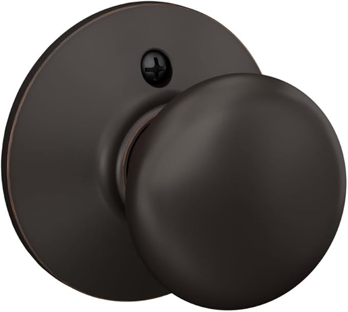 Schlage F170 PLY 716 Plymouth Door Knob, One Sided Non-Turning Dummy Door Handle, Aged Bronze