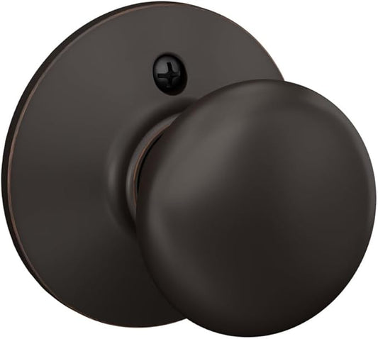 Schlage F170 PLY 716 Plymouth Door Knob, One Sided Non-Turning Dummy Door Handle, Aged Bronze