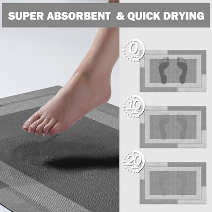 YDKGL Non Slip Bath Mat Long Ultra Thin Bathroom Rugs Runner Fit Under Door