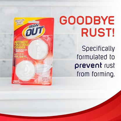 Iron OUT Rust Stain Remover Automatic Toilet Bowl Cleaner, 2 Tablets