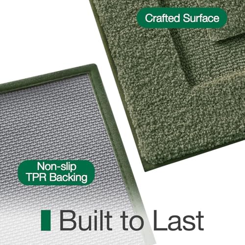 LUMI Ultra Soft Bathroom Rugs Absorbent, Non Slip Bath Mat 16X24, Green