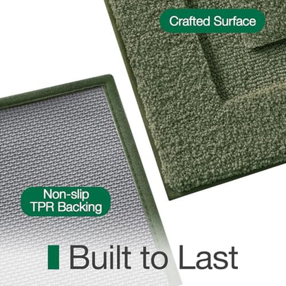 LUMI Ultra Soft Bathroom Rugs Absorbent, Non Slip Bath Mat 16X24, Green