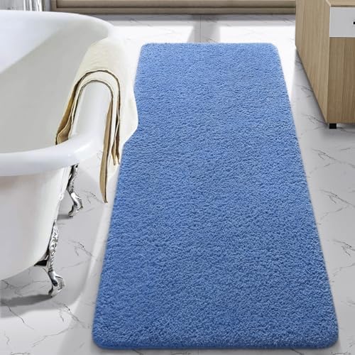 LOCHAS Bathroom Rug Runner 24x70 Inch, Bath Rugs Non Slip, Blue