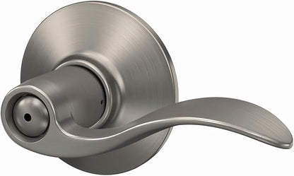 SCHLAGE F40 Acc 619 Accent Door Lever,Bed & Bath Privacy Lock,Satin Nickel,(Pack of 4)