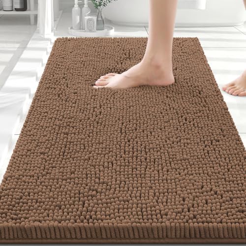 Smiry Bathroom Rugs 30X20, Luxury Chenille Extra Soft Absorbent Bath Mat