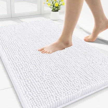 Smiry Bathroom Rugs 30X18, Luxury Chenille Extra Soft Absorbent Bath Mat