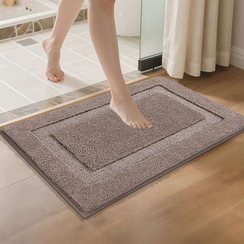 SHACOS Soft Microfiber Coffee Bathroom Rugs Sets 2 Pieces 32x20 inch