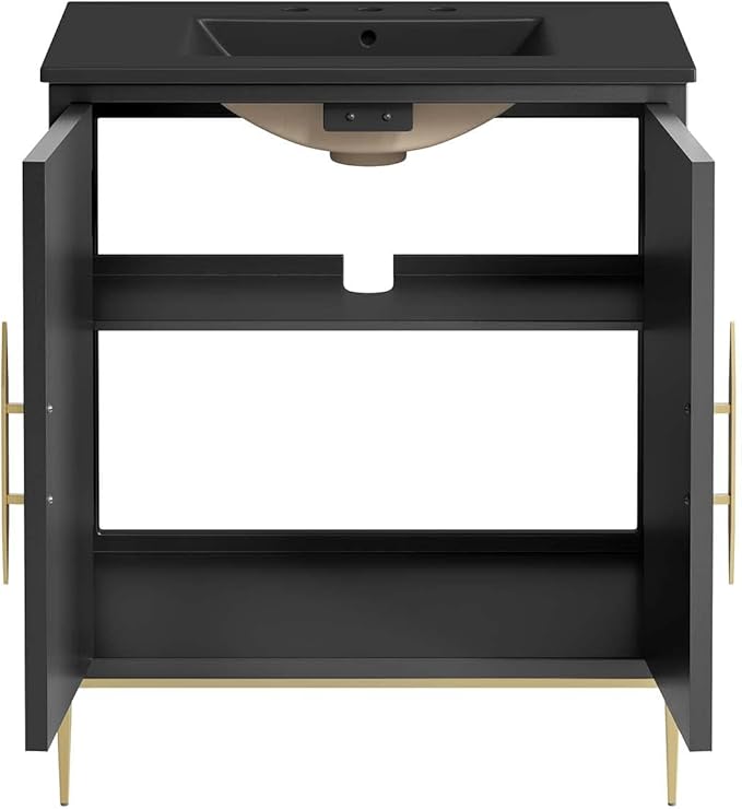 Modway Awaken Bathroom Vanity Cabinet, 30", Black Black