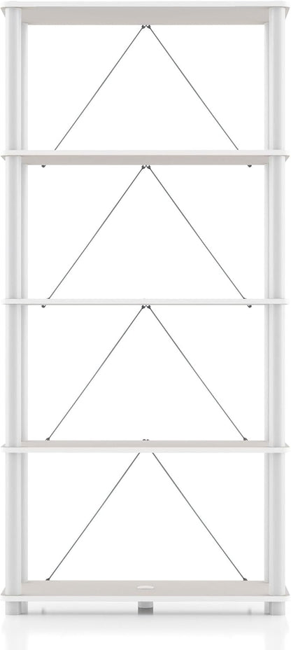Homes: Inside + Out Apexa Modern 5-Tier Wide Shelving Units, Collectibles Display Shelves, Easy Assembly Standing Shelf, Home Storage Organizer for Living Room, Bedroom, Office, Taupe Grey