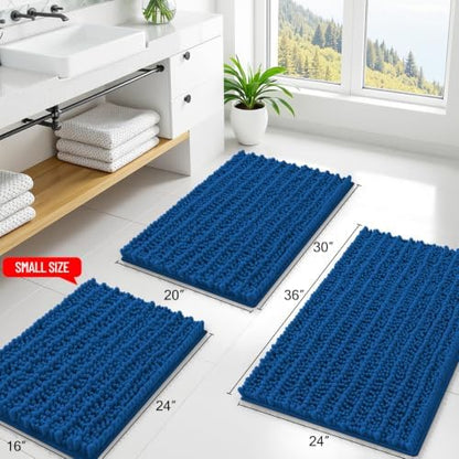Smiry Bathroom Rugs 36X24, Extra Soft Rubber Backing Chenille Bath Mats