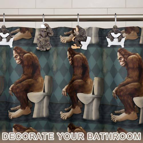 Roowest 12 Pcs Bigfoot Shower Curtain Hooks Stainless Steel Bathroom Decor