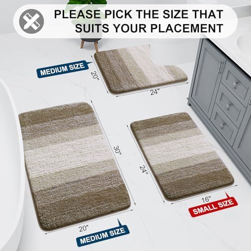 Arotive Microfiber Bathroom Rugs, Shaggy Soft Absorbent Bath Rug, 30x20
