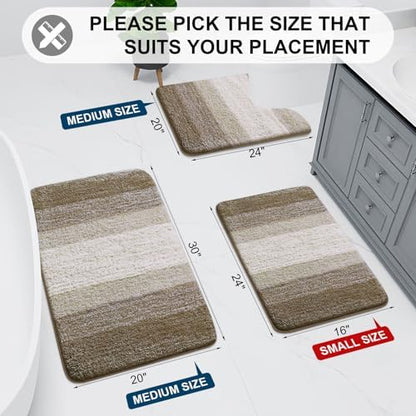 Arotive Microfiber Bathroom Rugs, Shaggy Soft Absorbent Bath Rug, 30x20