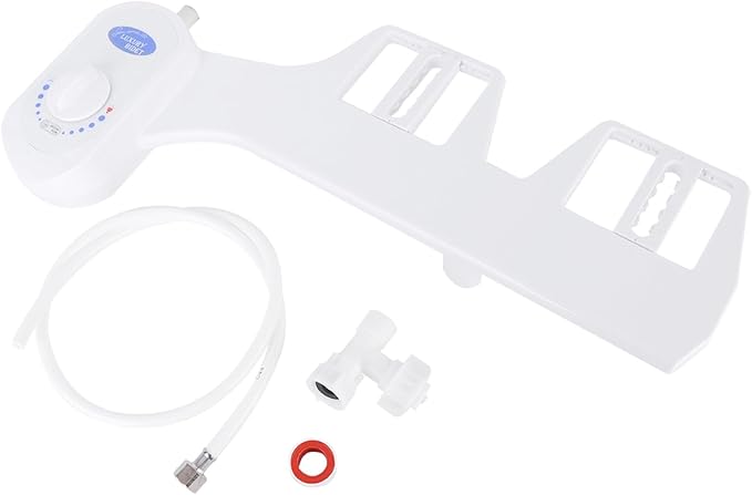 Bidet Attachment for Toilet, Dual Nozzle Non-Electric Bidet Sprayer with Adjustable Water Pressure, Self Cleaning Nozzles for Feminine and Rear Wash, Easy Installation for Home Bathroom