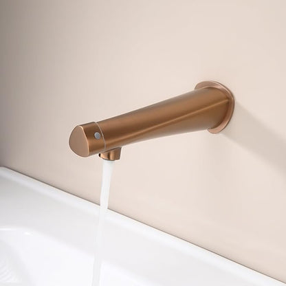 BiaoTeng Concealed Wall Mounted Bathroom Faucet Single Handle Hot and Cold Brass Faucets for Bathroom Sinks Single Hole Brushed Rose Gold