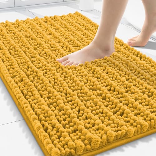 Smiry Bathroom Rugs 30X20, Extra Soft Rubber Backing Chenille Bath Mats