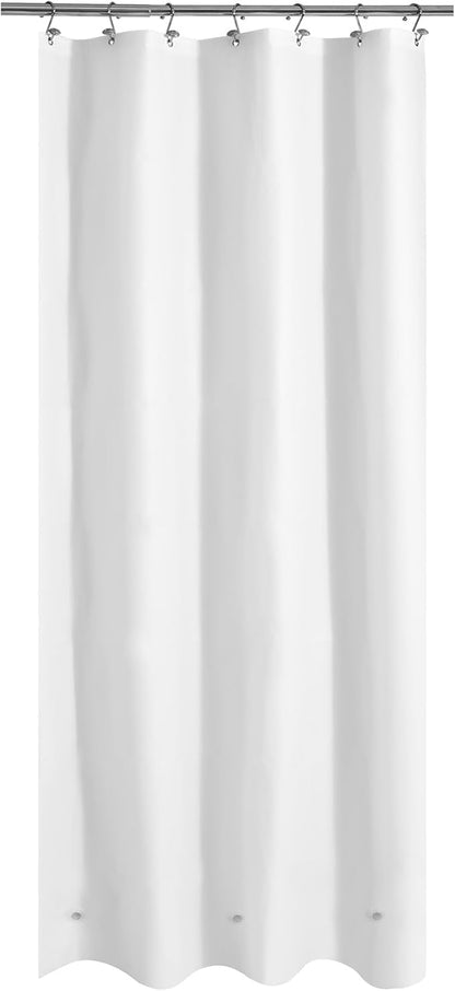 Mrs Awesome Stall Shower Curtain Liner 36x72, PEVA Plastic Shower Liner for Bathroom Lightweight & Waterproof, 36 x 72, White