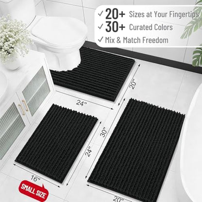 OLANLY Bathroom Runner Rugs 47x24, Thick Soft Absorbent Chenille Bath Rugs