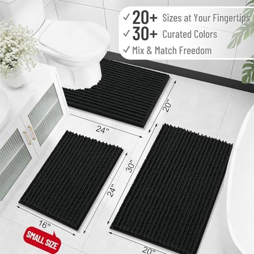 OLANLY U-Shaped Toilet Rug 24x20, Thick Soft Absorbent Chenille Contour Rug