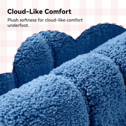 GRANNY SAYS Blue Bathroom Runner Rug 24" x 59", Soft Microfiber Bath Mat